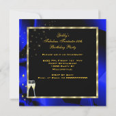 素晴らしい50ファンタスティック抽象芸術ブルー金ゴールドパーティー 招待状 (裏面)