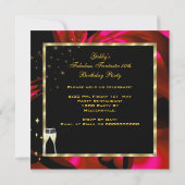 素晴らしい50ファンタスティック抽象芸術レッド金ゴールド誕生日2 招待状 (裏面)