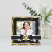 素晴らしい50フォト白黒金ゴールドダイヤモンド2 招待状 (スタンド正面)