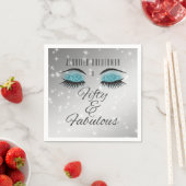 素晴らしい50ブラックアクアグラムアイズ紙ナプキンス スタンダードカクテルナプキン (インサイチュ)