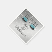 素晴らしい50ブラックアクアグラムアイズ紙ナプキンス スタンダードカクテルナプキン (角)