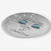 素晴らしい50ブラックアクアグラムアイズ紙プレート ペーパープレート (アングル)