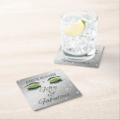 素晴らしい50ブラックグリーングラムアイズ紙コースター スクエアペーパーコースター (インサイチュ)