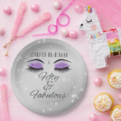 素晴らしい50ブラックパープルグラムアイズ紙プレート ペーパープレート (パーティー)