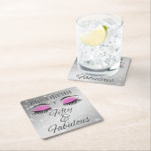 素晴らしい50ブラックピンクグラムアイズ紙コースター スクエアペーパーコースター (インサイチュ)