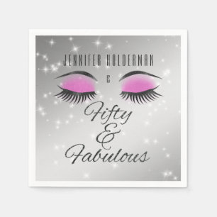 素晴らしい50ブラックピンクグラムアイズ紙ナプキンス スタンダードカクテルナプキン