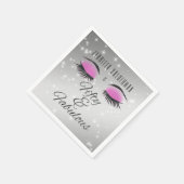 素晴らしい50ブラックピンクグラムアイズ紙ナプキンス スタンダードカクテルナプキン (角)