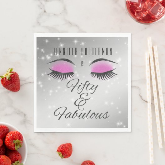 素晴らしい50ブラックピンクグラムアイズ紙ナプキンス スタンダードランチョンナプキン (インサイチュ)