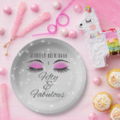 素晴らしい50ブラックピンクグラムアイズ紙プレート ペーパープレート (パーティー)