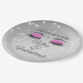 素晴らしい50ブラックピンクグラムアイズ紙プレート ペーパープレート (アングル)