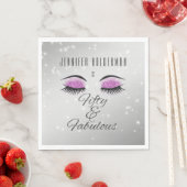 素晴らしい50ブラックホットピンクグラムアイズランチナプキンス スタンダードランチョンナプキン (インサイチュ)