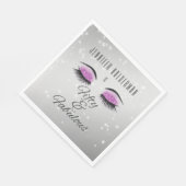 素晴らしい50ブラックホットピンクグラムアイズランチナプキンス スタンダードランチョンナプキン (角)