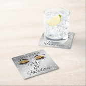 素晴らしい50ブラック金ゴールドグラムアイズ紙コースター スクエアペーパーコースター (インサイチュ)