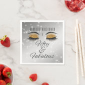 素晴らしい50ブラック金ゴールドグラムアイズ紙ナプキンス スタンダードカクテルナプキン (インサイチュ)