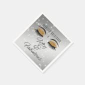 素晴らしい50ブラック金ゴールドグラムアイズ紙ナプキンス スタンダードカクテルナプキン (角)