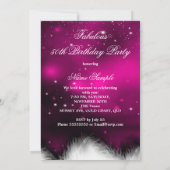 素晴らしい50ホットピンクハイヒール誕生日パーティー 招待状 (裏面)