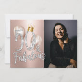 素晴らしい50モダンバラ金ゴールドクイーン50誕生日 招待状 (正面)