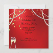 素晴らしい50レッドハイトシャンパーニュ誕生日パーティー2 招待状 (裏面)