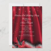 素晴らしい50レッドハイヒールブラックシルバー誕生日3 招待状 (裏面)