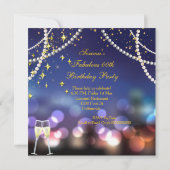 素晴らしい50レッドヒールシャンパーニュ誕生日パーティー 招待状 (裏面)