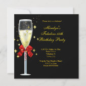 素晴らしい50レッド金ゴールドハイヒールシャンパンパーティー2 招待状 (裏面)