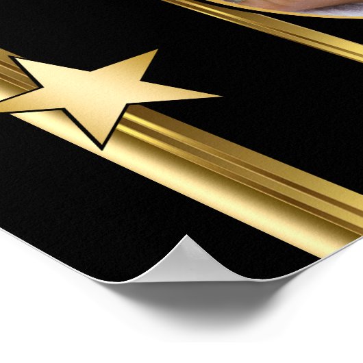 素晴らしい50レトログラモールハリウッド金ゴールド写真 ポスター (角)