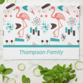 素晴らしい50年代のフラミンゴ キッチンタオル (折り畳み)