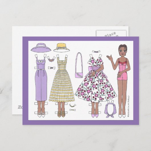 素晴らしい50年代:アリシア紙の人形はがき ポストカード (正面/裏面)