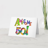 素晴らしい50枚の誕生日のTシャツおよびギフト カード (正面)