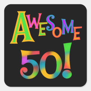 素晴らしい50枚の誕生日のTシャツおよびギフト スクエアシール