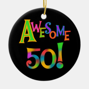 素晴らしい50枚の誕生日のTシャツおよびギフト セラミックオーナメント