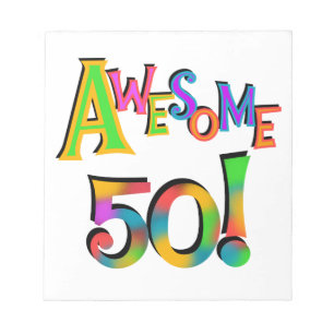 素晴らしい50枚の誕生日のTシャツおよびギフト ノートパッド