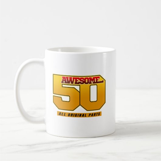 素晴らしい50歳の誕生日おめでとう コーヒーマグカップ (左)