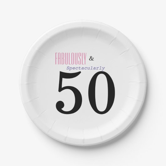 素晴らしい50歳の誕生日パーティー紙プレート ペーパープレート (正面)