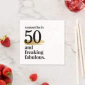 素晴らしい50番目のパーソナライズされたおもしろい誕生日 スタンダードカクテルナプキン (インサイチュ)