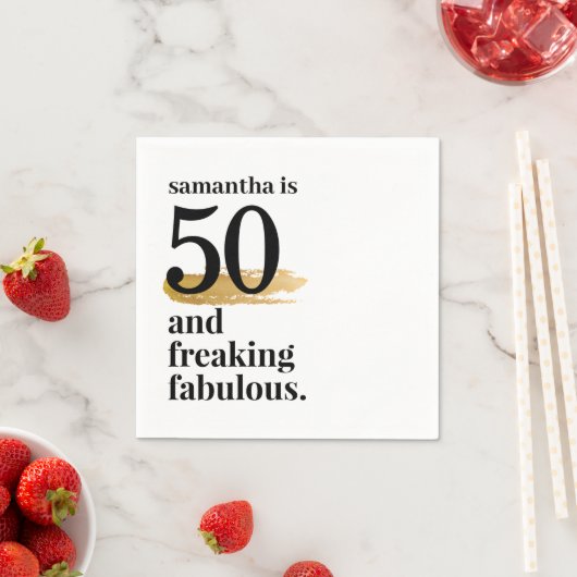 素晴らしい50番目のパーソナライズされたおもしろい誕生日 スタンダードカクテルナプキン (インサイチュ)