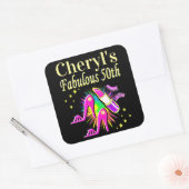 素晴らしい50番目のパーソナライズされたデザイン スクエアシール (封筒)