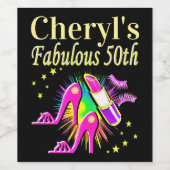 素晴らしい50番目のパーソナライズされたデザイン ワインラベル (シングルラベル)