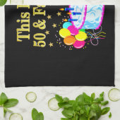 素晴らしい50番目のパーティーお祝いデザイン キッチンタオル (折り畳み)