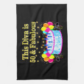 素晴らしい50番目のパーティーお祝いデザイン キッチンタオル (縦)