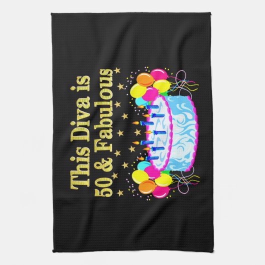 素晴らしい50番目のパーティーお祝いデザイン キッチンタオル (縦)