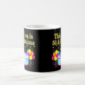 素晴らしい50番目のパーティーお祝いデザイン コーヒーマグカップ (中央)