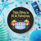 素晴らしい50番目のパーティーお祝いデザイン ペーパープレート (パーティー)