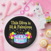 素晴らしい50番目のパーティーお祝いデザイン ペーパープレート (パーティー)