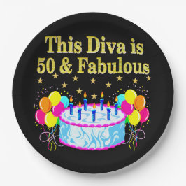 素晴らしい50番目のパーティーお祝いデザイン ペーパープレート