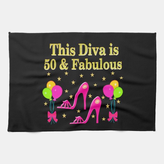 素晴らしい50番目のファッションシュークイーンデザイン キッチンタオル (横)