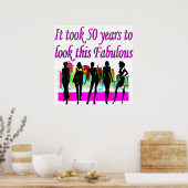 素晴らしい50番目の誕生日ファッションクイーンデザイン ポスター (キッチン)