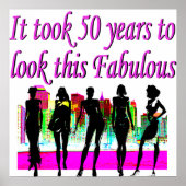 素晴らしい50番目の誕生日ファッションクイーンデザイン ポスター (正面)