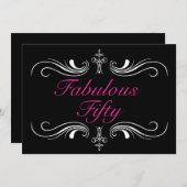 素晴らしい50番目の誕生日招待状 招待状 (正面/裏面)