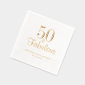 素晴らしい50番目の誕生日金ゴールド 箔ナプキン (左)